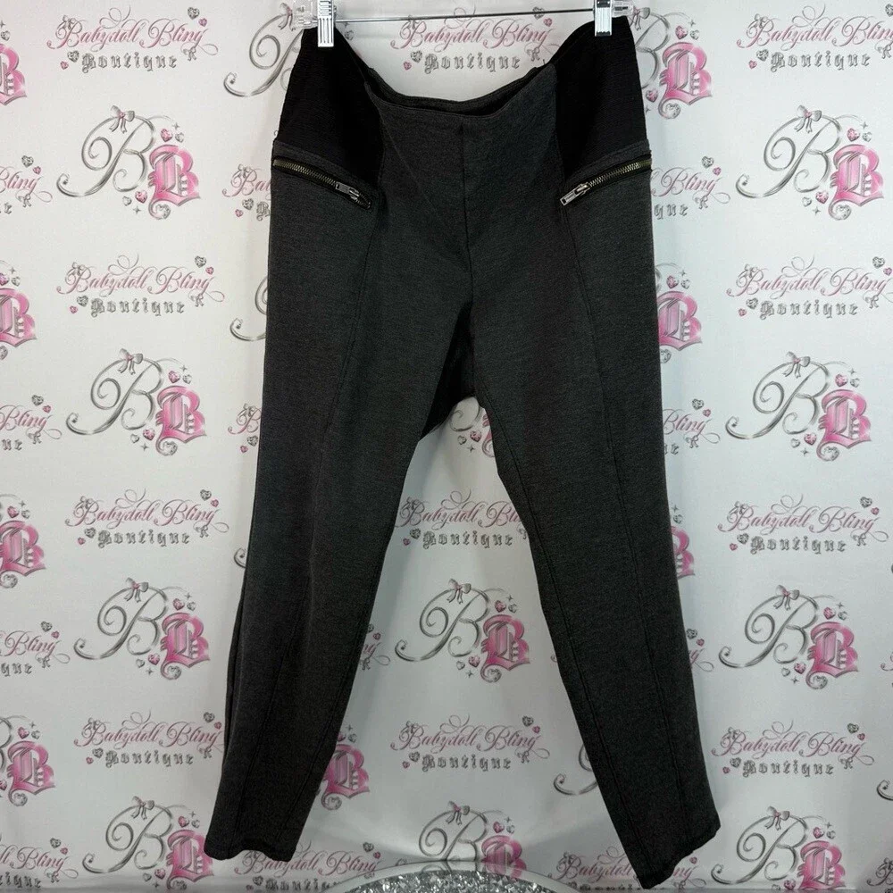 Jessica Simpson pants zipper detail black Gray Pants stretchy comfy